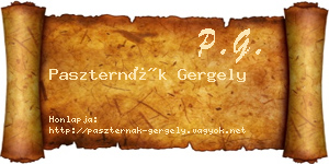 Paszternák Gergely névjegykártya
